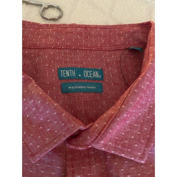 Tenth + Ocean Men’s Washable Linen Red Button Up New With Tags Size XXL - Picture 12 of 15